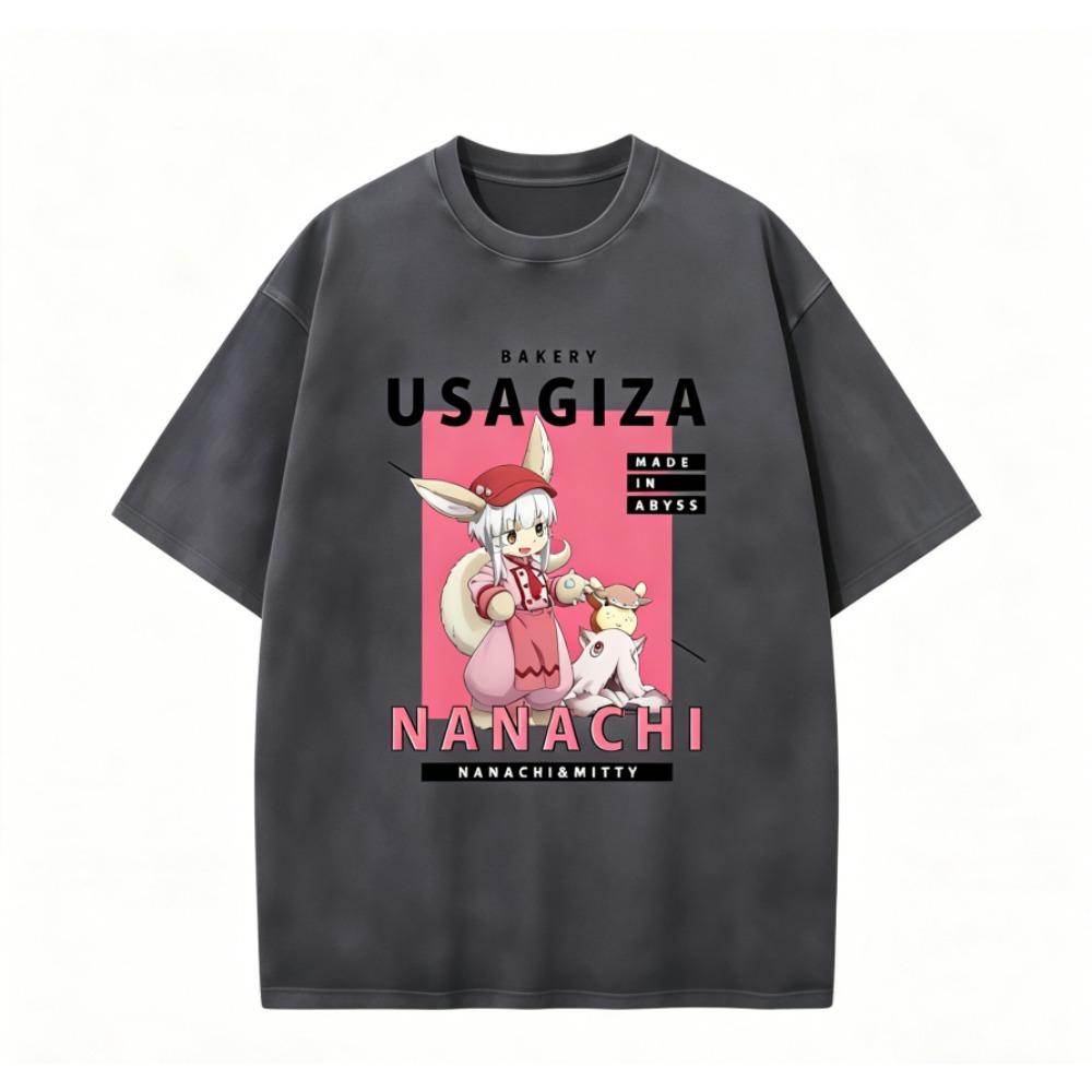 Made In Abyss Nanachi Anime Lover Washed T-shirt Year round clothing high quality personality Clothes Plus Size Unisex New Model Couples tee