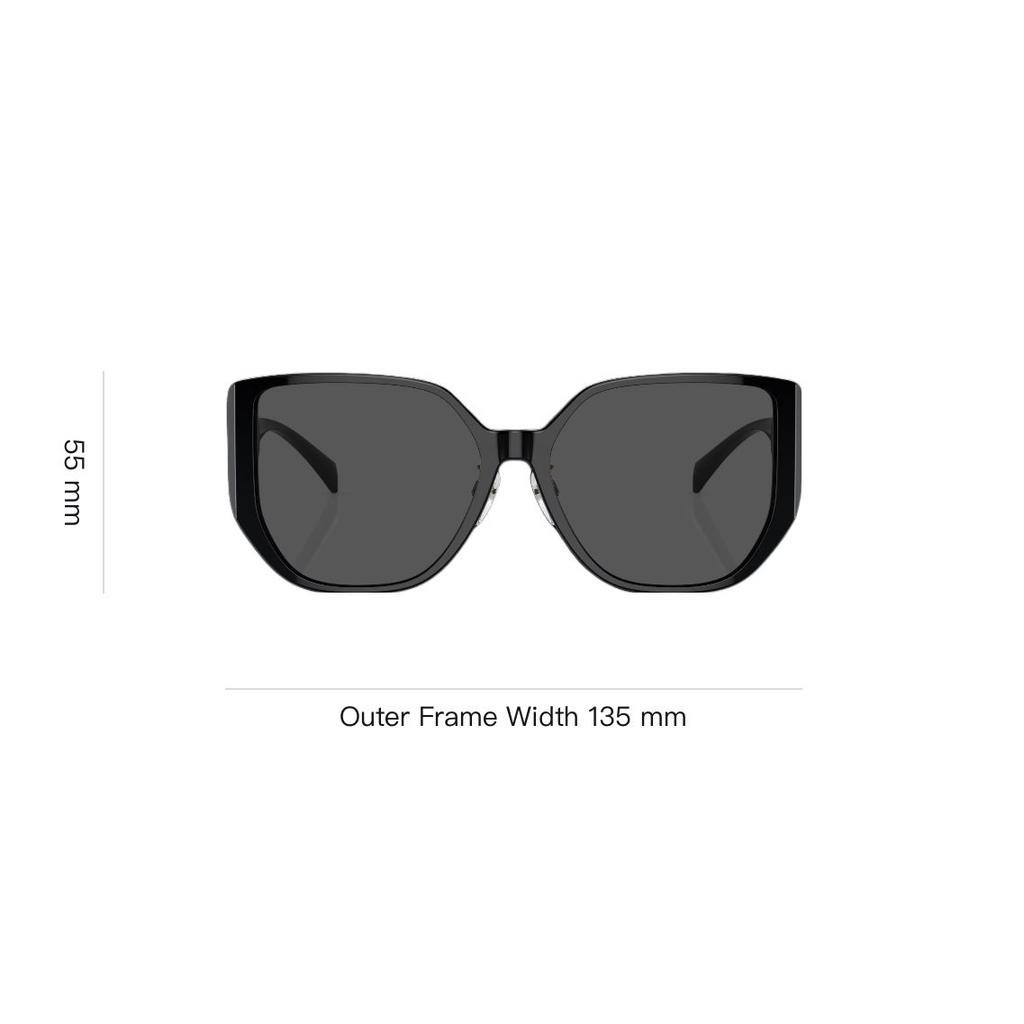 Versace Sculptural Design Acetate Square Sunglasses Unisex Sunglasses Black VE4449D