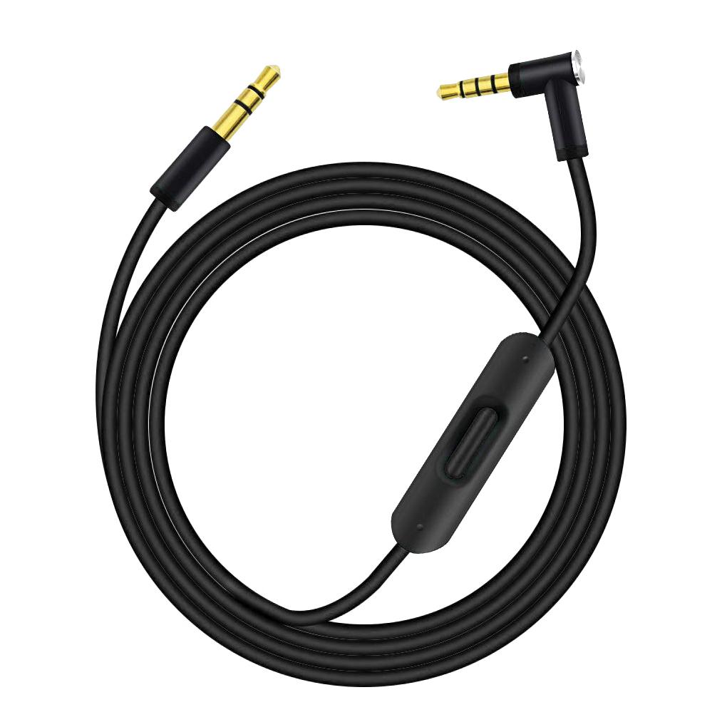 

3.5mm Male to Male Straight L-shaped Headphone Cable Tablet Line Control Earphone Cord Replacement for Studio/Executive чорний