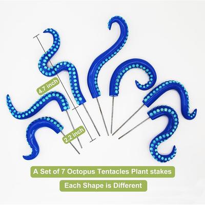 7Pcs Octopus Tentacle Plant Stakes Resin Luminescent Octopus Plant Stakes Seamonster Tentacles Stakes Indoor Plant Accessories