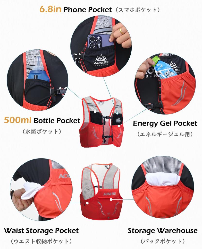 TRIWONDER Running Backpack for Trail and Hydration Black Bag inches 2.5L Running, Marathons, (Blue & - Only, L/XL - 42-45 (Bust))