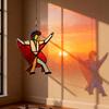 Dancing King Hanging Decoration Acrylic Hanging Ornament Stained Glass Style Spinner Sun Catcher for Garden Yard Window Decoration