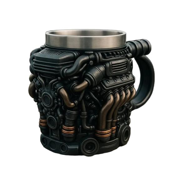

Оригинальная кружка в виде блока двигателя для автолюбителей, ручная работа, кофейная чашка в виде двигателя, большая кружка для чая, художественный подарок для дома, офиса, бара, мужской пещеры C