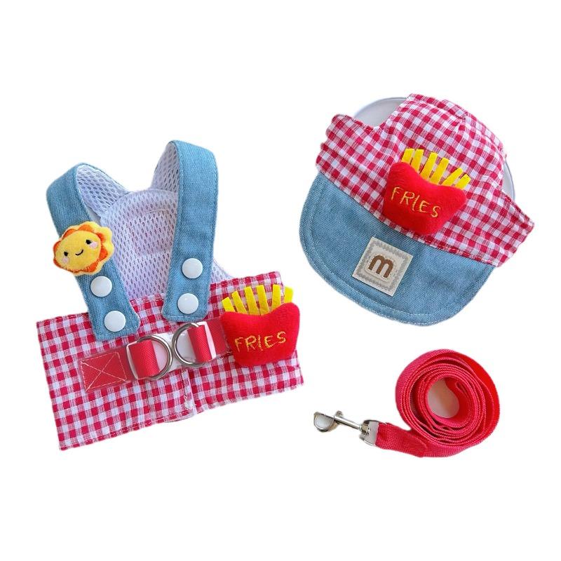Patatine fritte, Girasole, Cappelli per petto e schiena, Abbigliamento per animali domestici, Articoli per cani e gatti, Primavera, Estate, Autunno, Uso esterno, Guinzaglio, Protezione solare