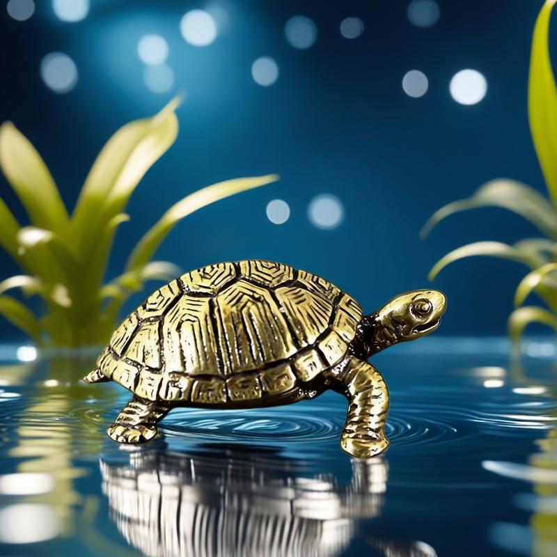 Socha želvy z čisté mědi Vintage mosazné želvové figurky Stolní ozdoby Feng Shui Miniatury Starožitné čaje Domácí mazlíčci Řemesla Dárky
