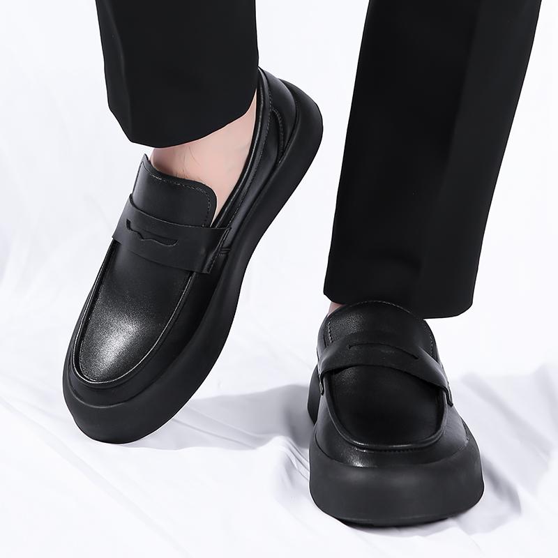 Men Leather Businenss Loafers Handmade Shoes Non-slip Man Flats Driving Walking Men Soft Luxury Youth Versatile Casual Low Shoes