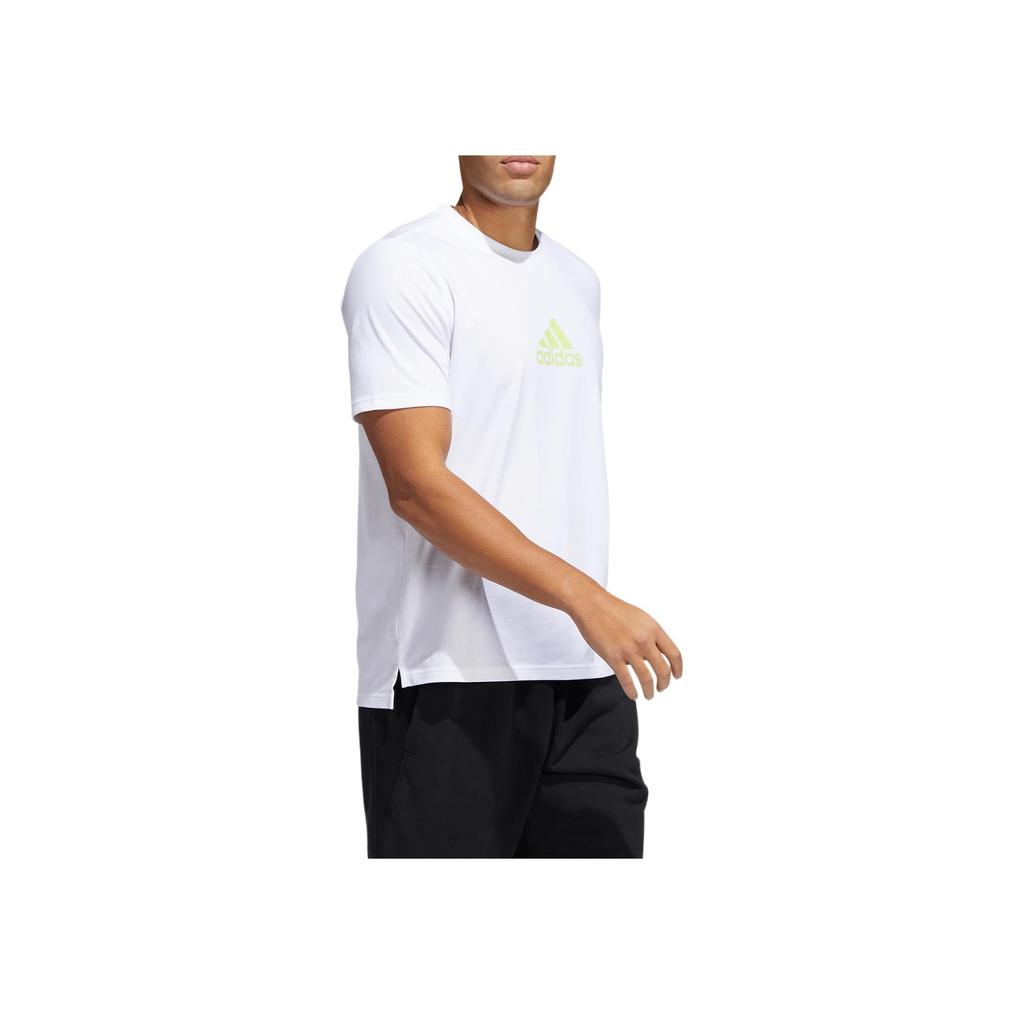 Adidas Casual Breathable Logo Sports Short Sleeve T-Shirt Men Tops White HE2314