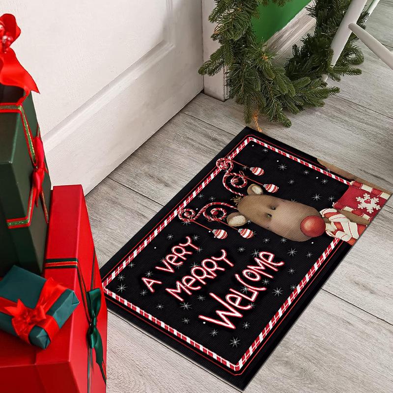 

Новый черный рождественский коврик для праздничного украшения, напольный коврик для ног, коврик для крыльца, коврик для ног 40*60cm