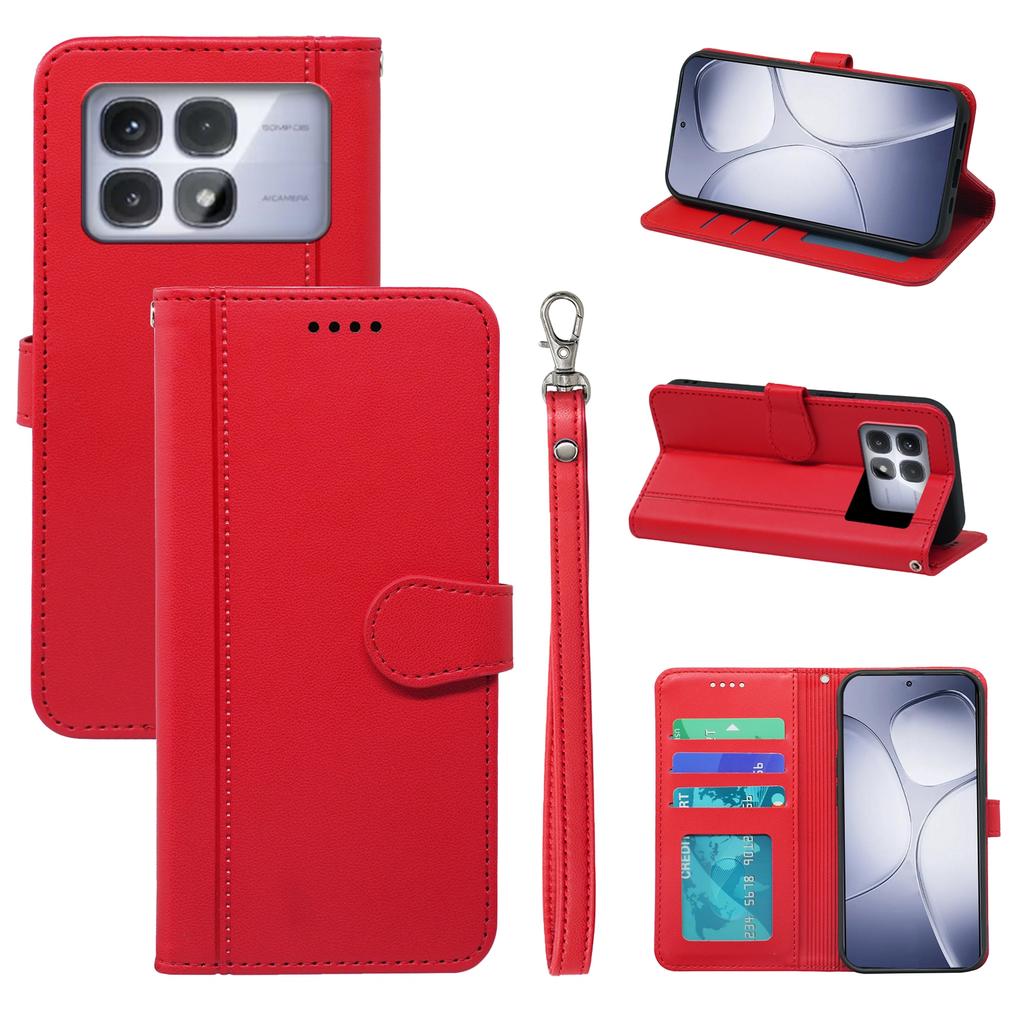 For Xiaomi Redmi K70 Ultra Wallet Case Magnetic Snap Leather Phone Cover with Strap