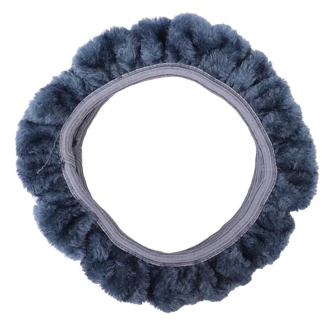 Car Steering Wheel Cover Gearshift Handbrake Cover Protector Decoration Winters Warm Thick Plush Collar Soft  Non Slip Women Man