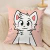 Anime Boykisser Silly Cat Cushion Cover Silky Short Plush DoubleSided Printed Pillow Case for Sofa All Seasons Home Decor Gift