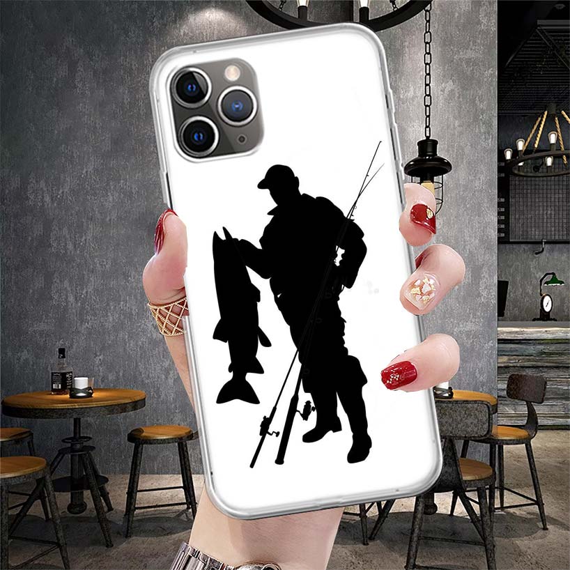 

Hunting Fishing Man Soft Phone Case For IPhone 11 17 Air 16E 16 Pro Max 15 + 14 Plus 13 Mini 12 Apple 7 SE 8 Fundas Coque 11 17 iPhone 14 Plus