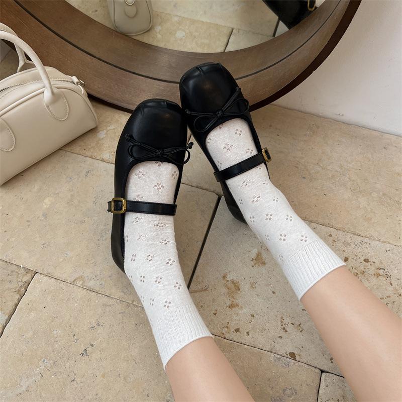 Queen Fan Silver Ballet Style Light Mouth Low Heel Single Shoes Women's Summer 2025 New Dress French Mary Jane Shoes
