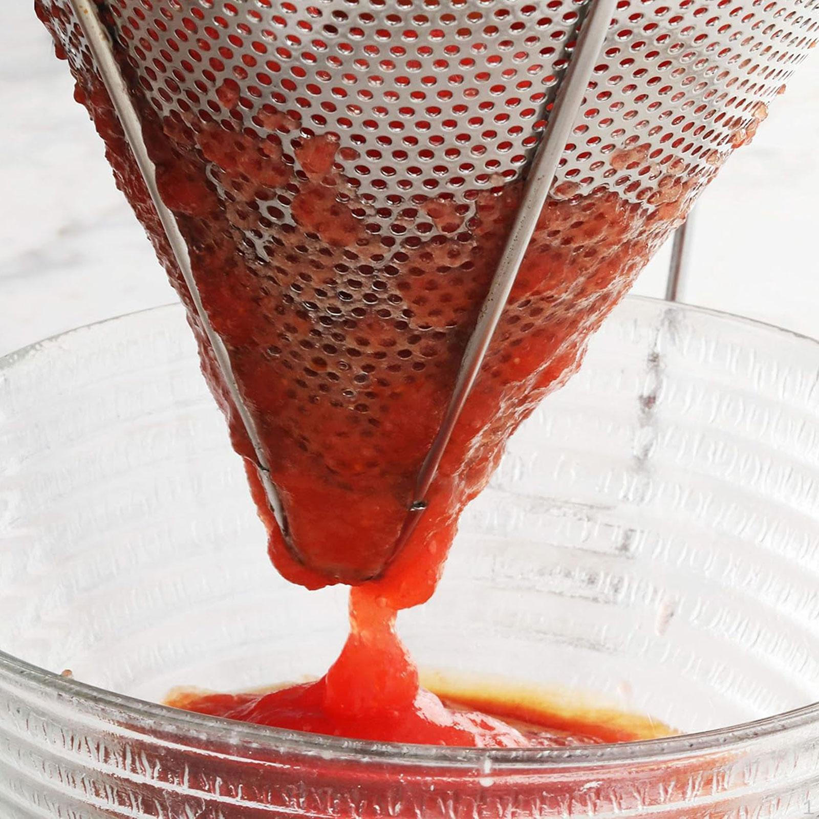 

Китайский колпачок-сито с мелкой сеткой, конусный сепаратор, кулинарный фильтр, корзина для соуса, желе, чайной посуды 26.5cm