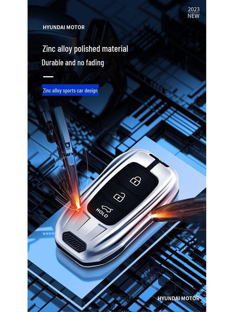Compatible Key Case for Hyundai Ix35, Elantra 7th Gen, Santa Fe, Festa, Tucson, and Custo.