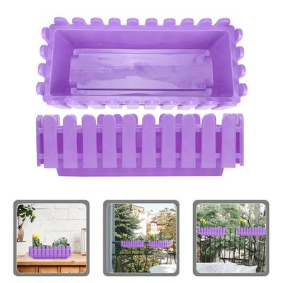 2pcs Flower Window Box Fence Planter Box Decorative Planting Pot Rectangular Flower Container Succulent Plant Garden Pots Large