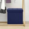 VidaXL Foldable Storage Stool Storage Chest Storage Container Living Room Lounge Home Interior Blue 338767