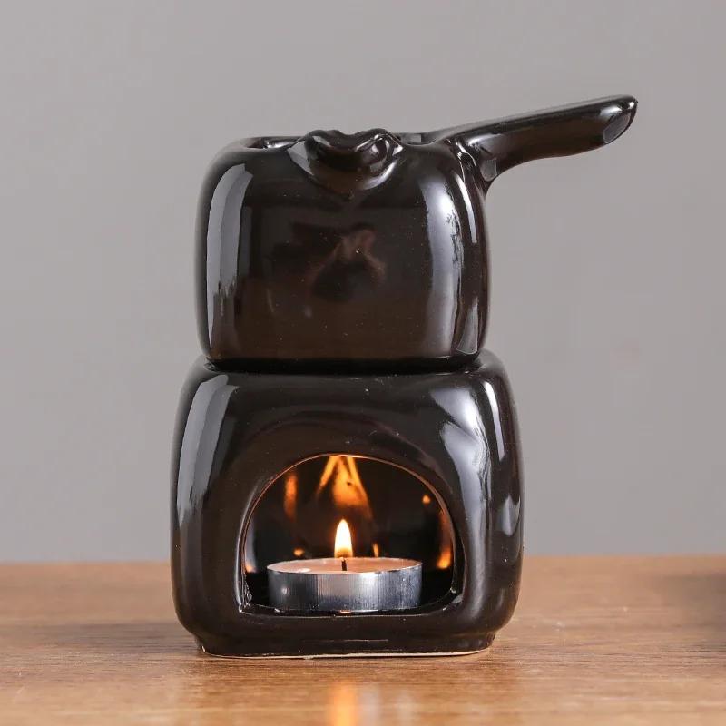 Ceramic Tea Warmer Split Incense Burner Aroma Essential Oil Lamp Candel Heating Holder Wax Melting Furnace Home Decoration