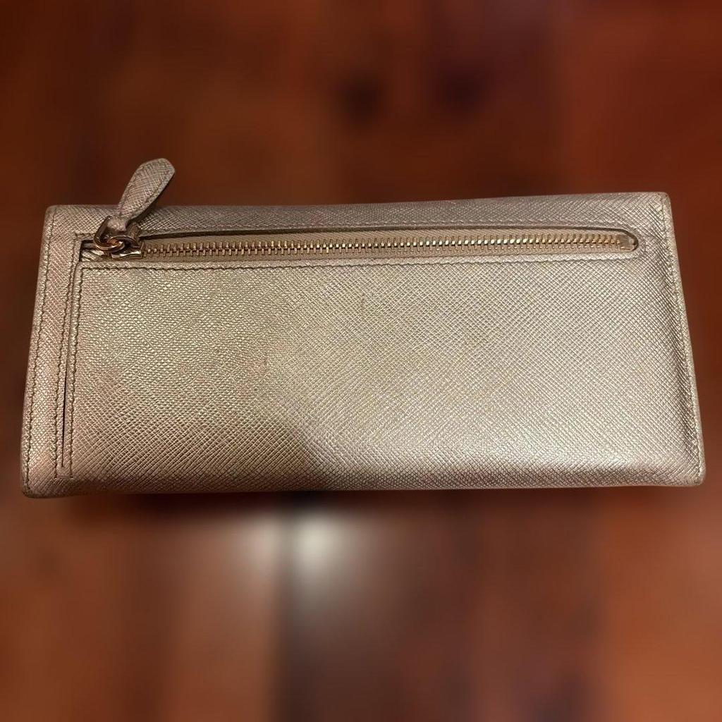 Used PRADA Saffiano Long Wallet Gold