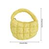 Mini Puffer Tote Bag Quilted Circle Phone Purse Elegant Purple Soft Nylon Padded Key Pouch Simple Trend Handbag