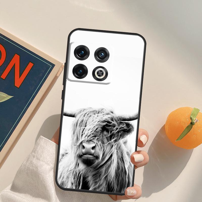 Cute Highland Cow Case For OnePlus 13T 10T 10R 12R 13R 15 13 12 11 10 9 Pro Nord CE 5 2 3 4 Lite N20 N30 Cover