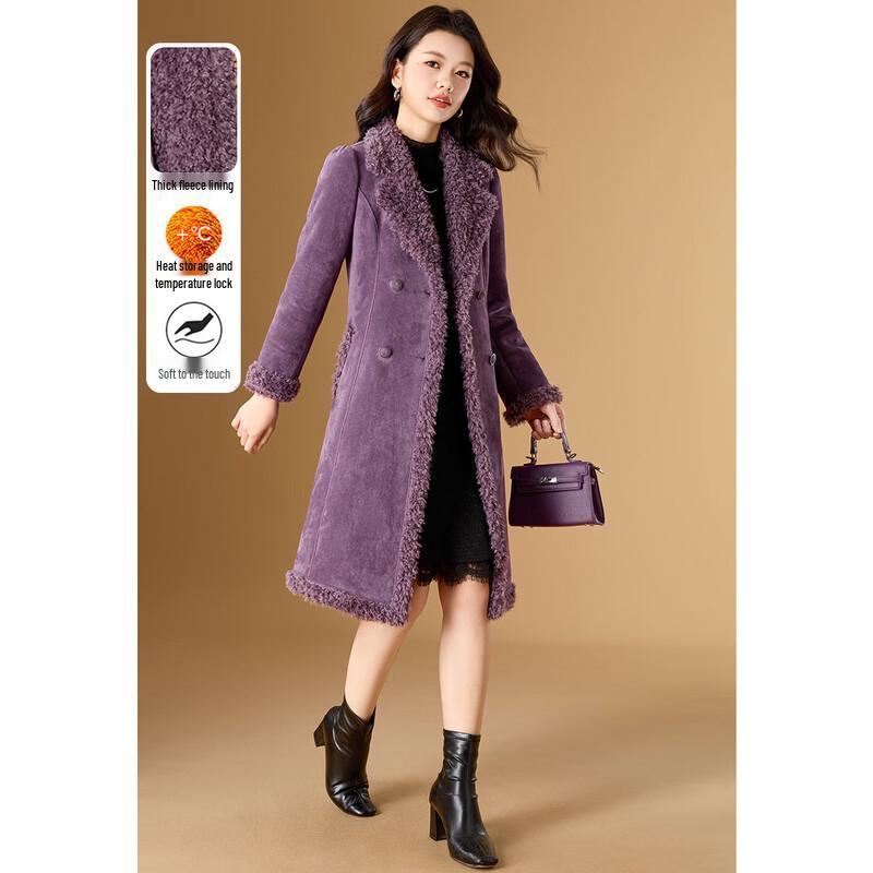 

Women s Faux Fur Double-breasted Winter Coat 2XL