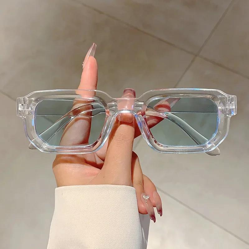 Vintage Rectangle Frame Sunglasses Fashion Men Retro Sun Glasses Luxury Brand Design Glasses Uv400 Eyewear Women Goggles