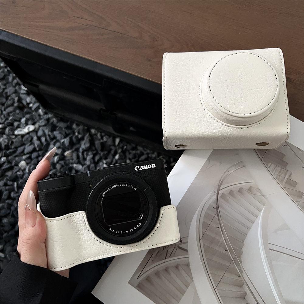 Luxury Version PU Leather Camera Case for Canon PowerShot V1 Camera Bag Battery Opening Cover With Strap