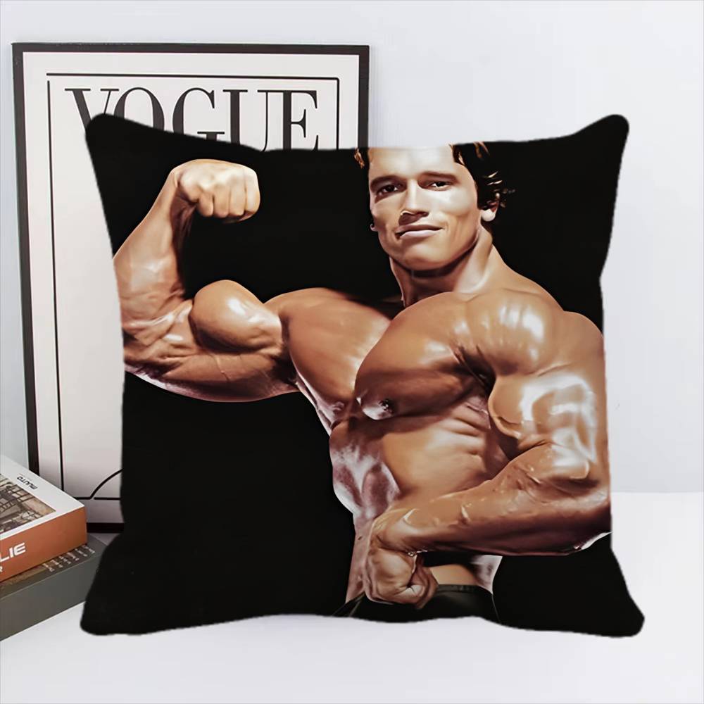 Arnold Schwarzenegger Bodybuilding Muscle Man Fitness Square Pillow Bedroom Sofa Leisure Comfort Cushion Home Decoration