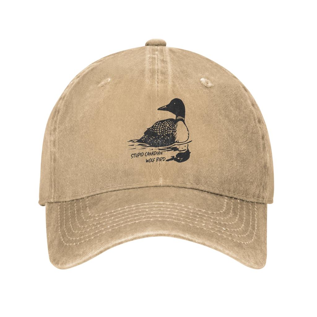 Stupid Canadian Wolf Bird Washed Baseball Cap  Design Print Sun Trucker Hat Spring Unisex Women Hiking Fishing Baseball Caps
