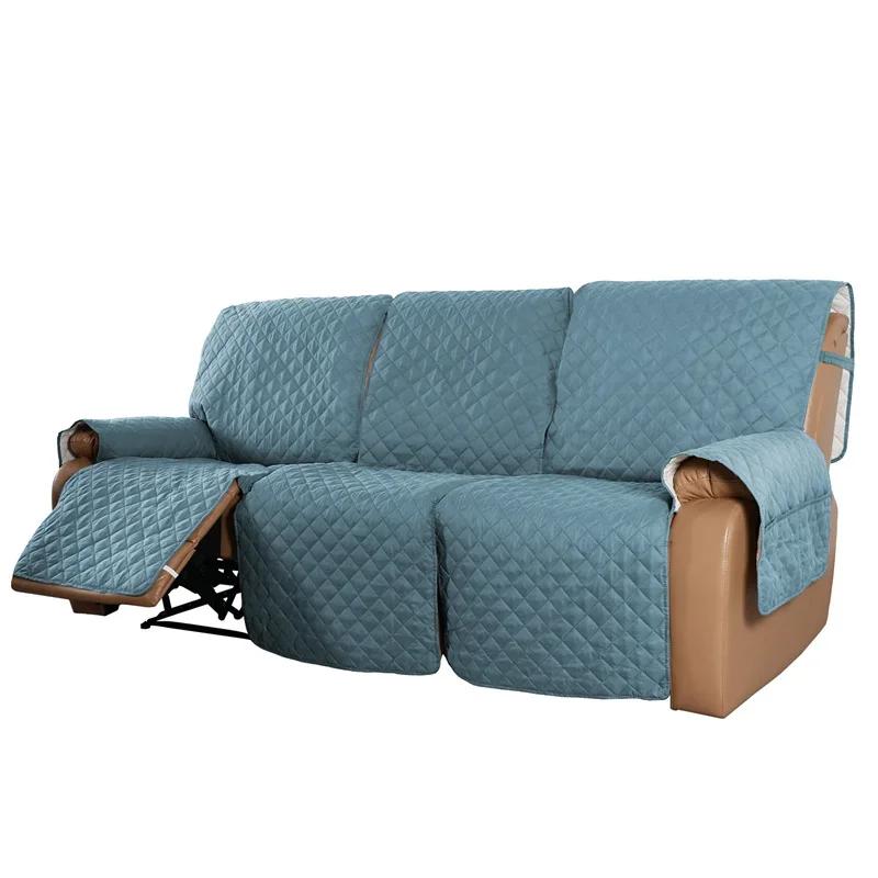 1/2/3 Seater Recliner Sofa Cover Pet Kids Dog Sofa Mat Solid Lounger Couch Towel Armchair Covers  Relax Sofa Slipcovers
