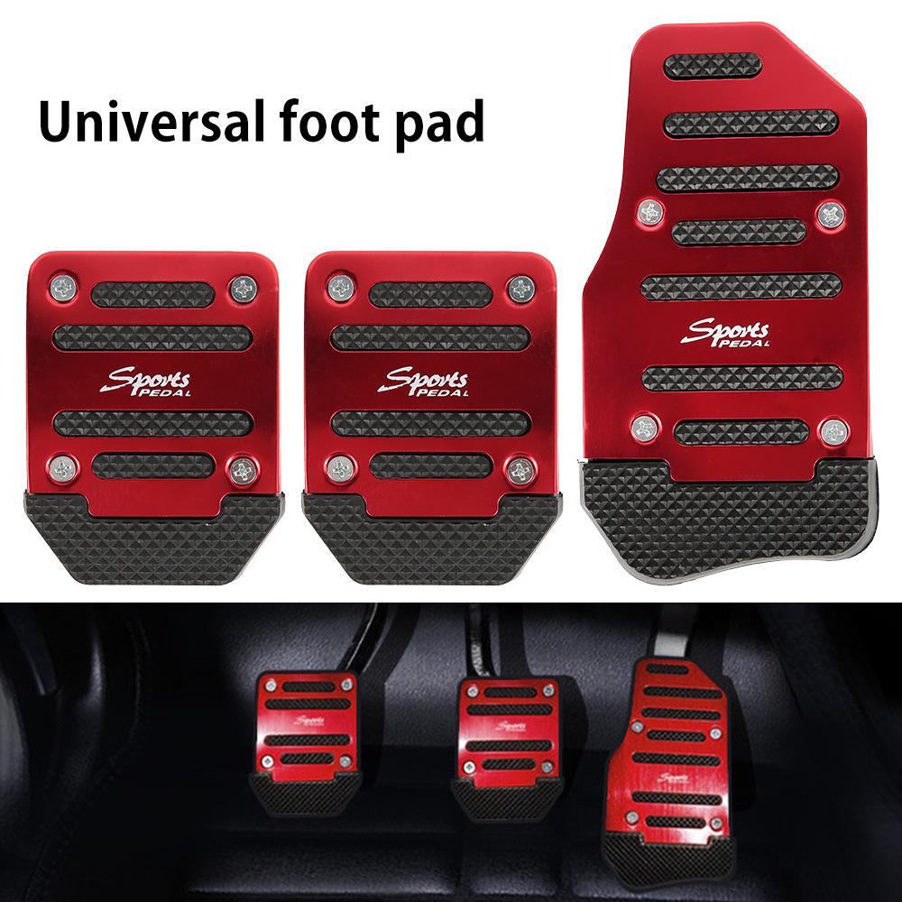 3PCS/Set Car Brake Pedal Covers Set Non-slip Auto Gas Brake Foot Pedal Pad Universal Automatic Foot Treadle Covers Auto Interior