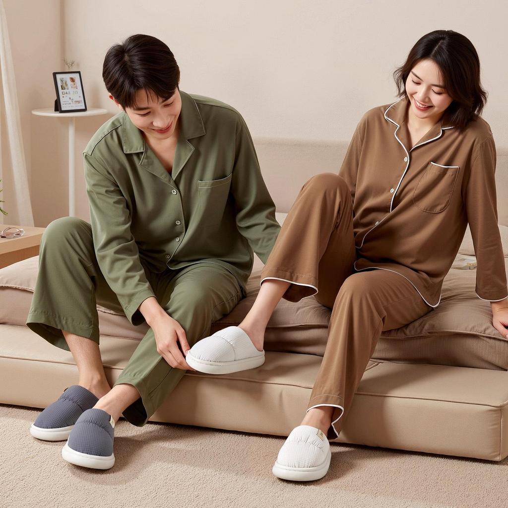 Women's and Men's Plush Cotton Slippers - Winter 2025 Indoor Warmth