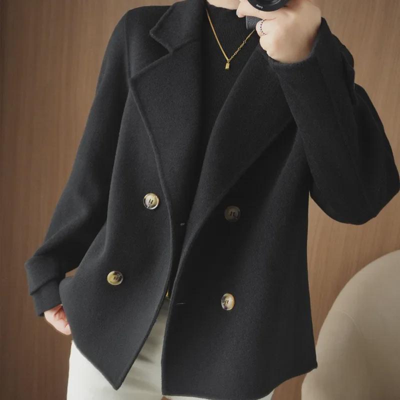 Women's 2025 Short Woolen Coat - Loose, Trendy Autumn/Winter Outerwear with Suit Collar