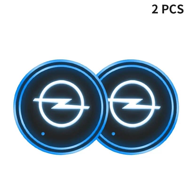 VKXG1 1/2pcs Car Luminous Water Cup Pad For Opel astra h astra j g corsa insignia zafira b vectra c corsa d vivaro Auto Accessories