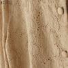 ZANZEA Women Casual Round Neck 3/4 Sleeve Lace Crochet Patchwork Loose Blouse