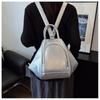 Women's Convertible PU Leather Backpack, Fashion Triangle Tote Bag, Multi-functional Casual Daypack