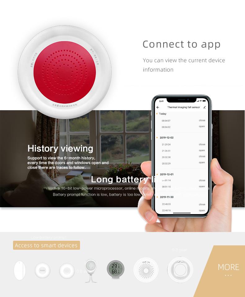 Graffiti ZIGBEE Sound & Light Alarm: Remote Control via Mobile App