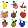 Niedliche Frucht Münzbörse Taschenanhänger Mini Frucht Münzgeldbörse Reißverschluss Kleingeldbörse Schlüsselanhänger Anhänger für Handtasche Tragetasche Geldbörse Zubehör