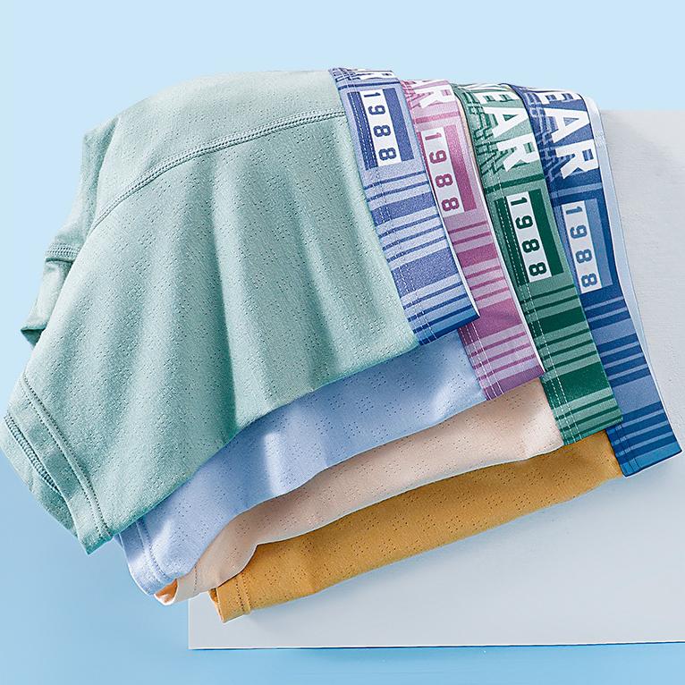 4pcs Youth Underwear Breathable Mesh Ice Silk Underwear Summer Underwear Boxer Shorts Boxer Brief