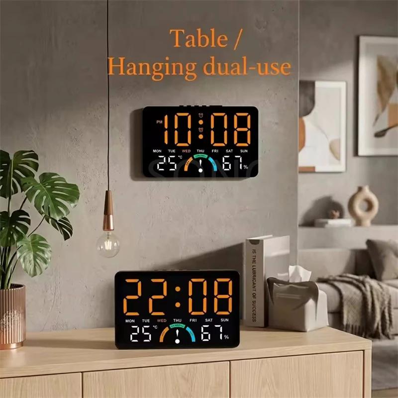 Home Temperature Humidity Meter Clock with Comfort Reminder Electronic LED Digital Alarm Clock Dual Alarms Snooze Table Watch