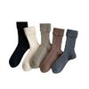 5 Pairs of Thick Woolen Socks for Women, Winter Warmth, Solid Color Long Tube Pile Socks, Warm Fleece Women's Socks
