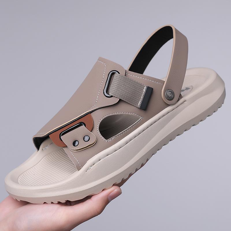 Fashion Summer Brand Trend Breathable Men Flat Bottomed Soft Fashionable Leisure Sandals Men's Non-slip Seaside Outdoor Comfort Sandals