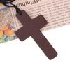 Ancient Men Women Sweater Chains Brown Cord Gift Wooden Religious Jewelry Necklace Cross Pendant