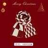 New gift Christmas red fringed plaid scarf women's winter high-end feeling warm Korean shawl thickened scarf