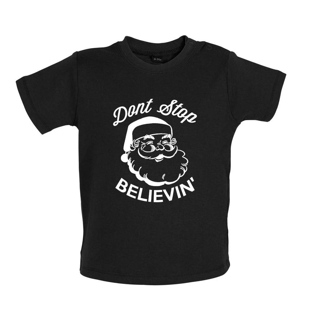 Don t Stop Believin  - Kids T-Shirt Tees Top - Santa Claus 100