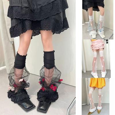 Fashionable Kids Leg Warmer Transparent Sweet Design Breathable Nylon Comfortable For Daily Use And Parties