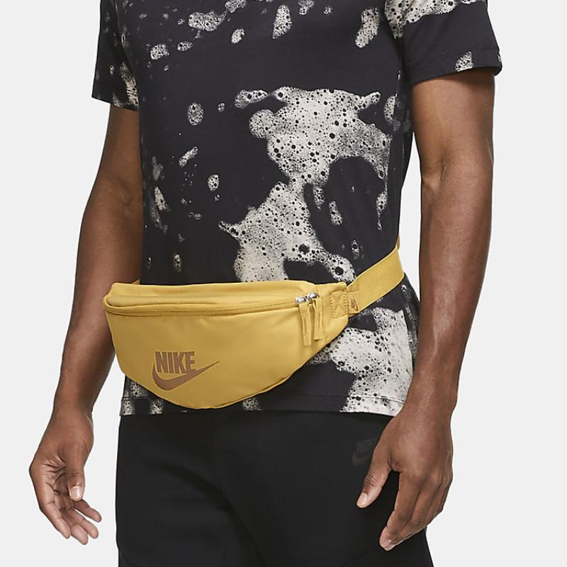 Nike Nylon One Shoulder Crossbody Fanny Pack Regular Unisex Wheat Gold & Ale Brown Casual DB0490-725