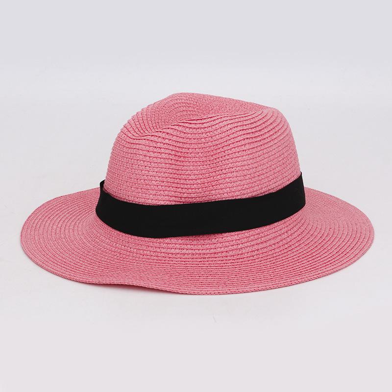 Hot-selling British Beach Hat Straw Hat Foldable Brim Top Hat Women's Vacation Sun Hat Breathable Sunscreen Hat