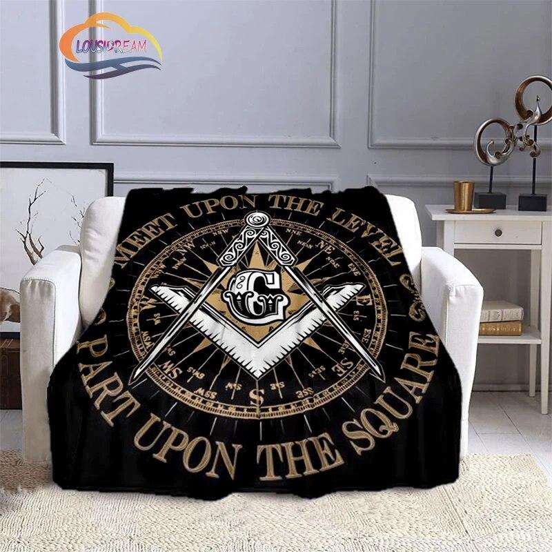 The Freemasons Blanket Freemasonry Series Flannel Cashmere Blanket Masonic Fluffy  All Seeing Eye Printing Pattern Blanke